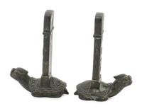 A Pair of Small Chinese Bronze Steles