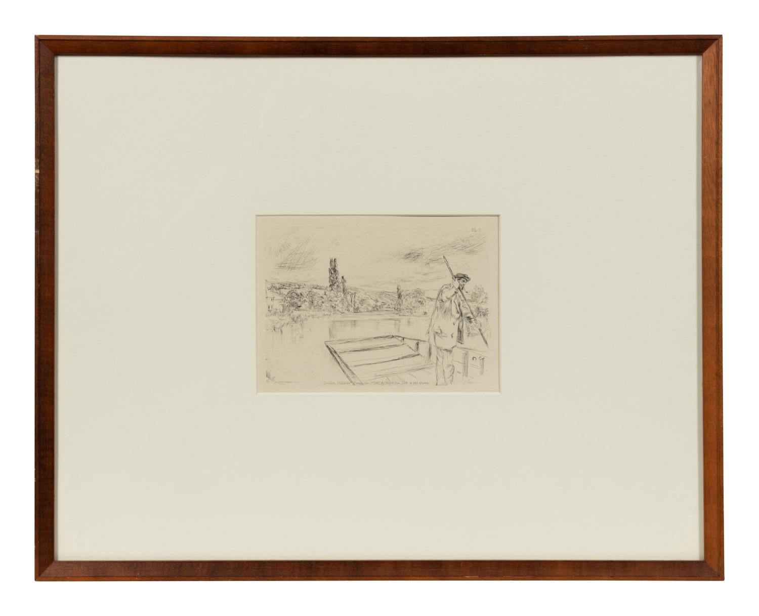 A group of four 19th and 20th Century European Prints (After James Abbott McNeill Whistler, William Hogarth, Charles François Daubigny and an unknown artist)