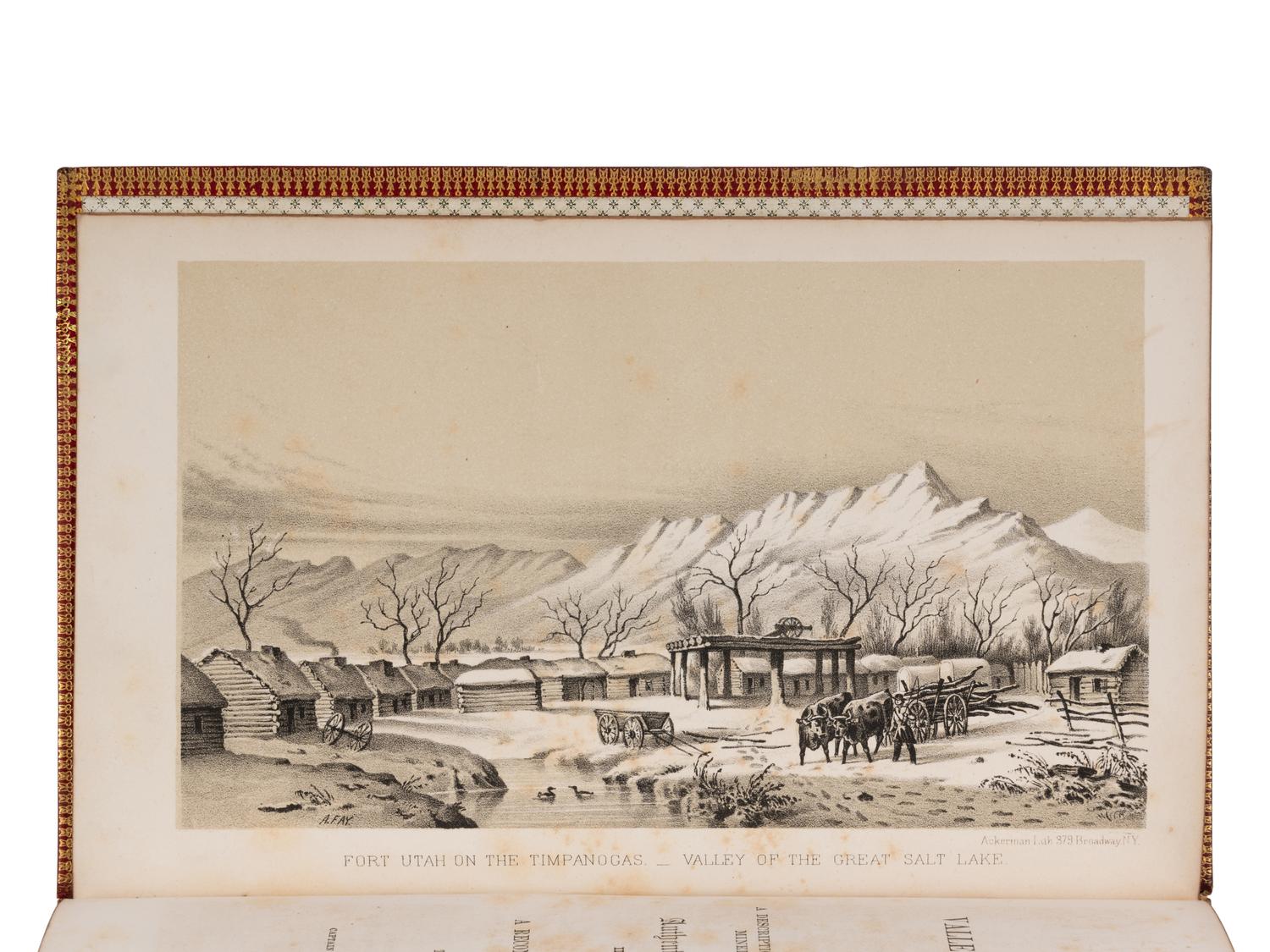 [FILLMORE, Millard (1800-1874), his copy]. STANSBURY, Howard (1806-1863). An Expedition to the Valley of the Great Salt Lake of Utah.. . with an Authentic Account of the Mormon Settlement . Philadelphia: Lippincott, Grambo & Co., 1852.