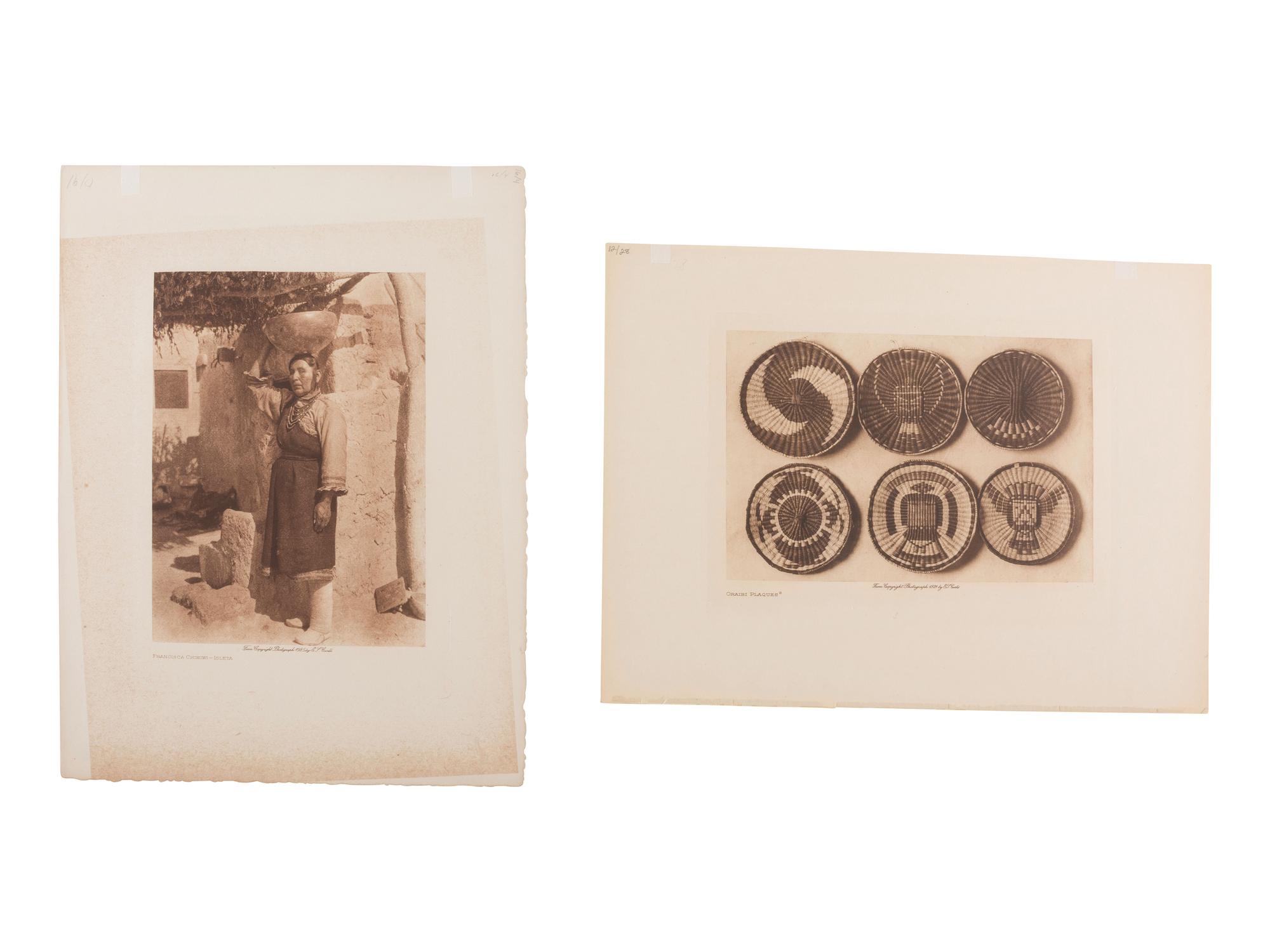 CURTIS, Edward (1868-1952). 30 photogravures of Native American women, children, artifacts, artwork.