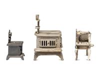 Four Salesman's Sample or Child's Toy Cast Iron Stoves