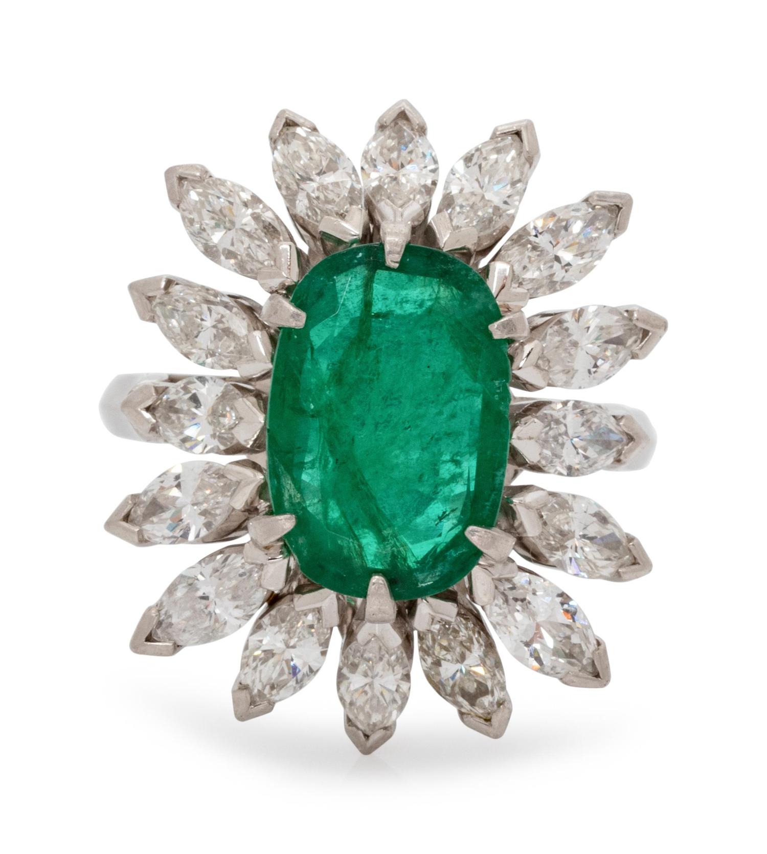 EMERALD AND DIAMOND RING
