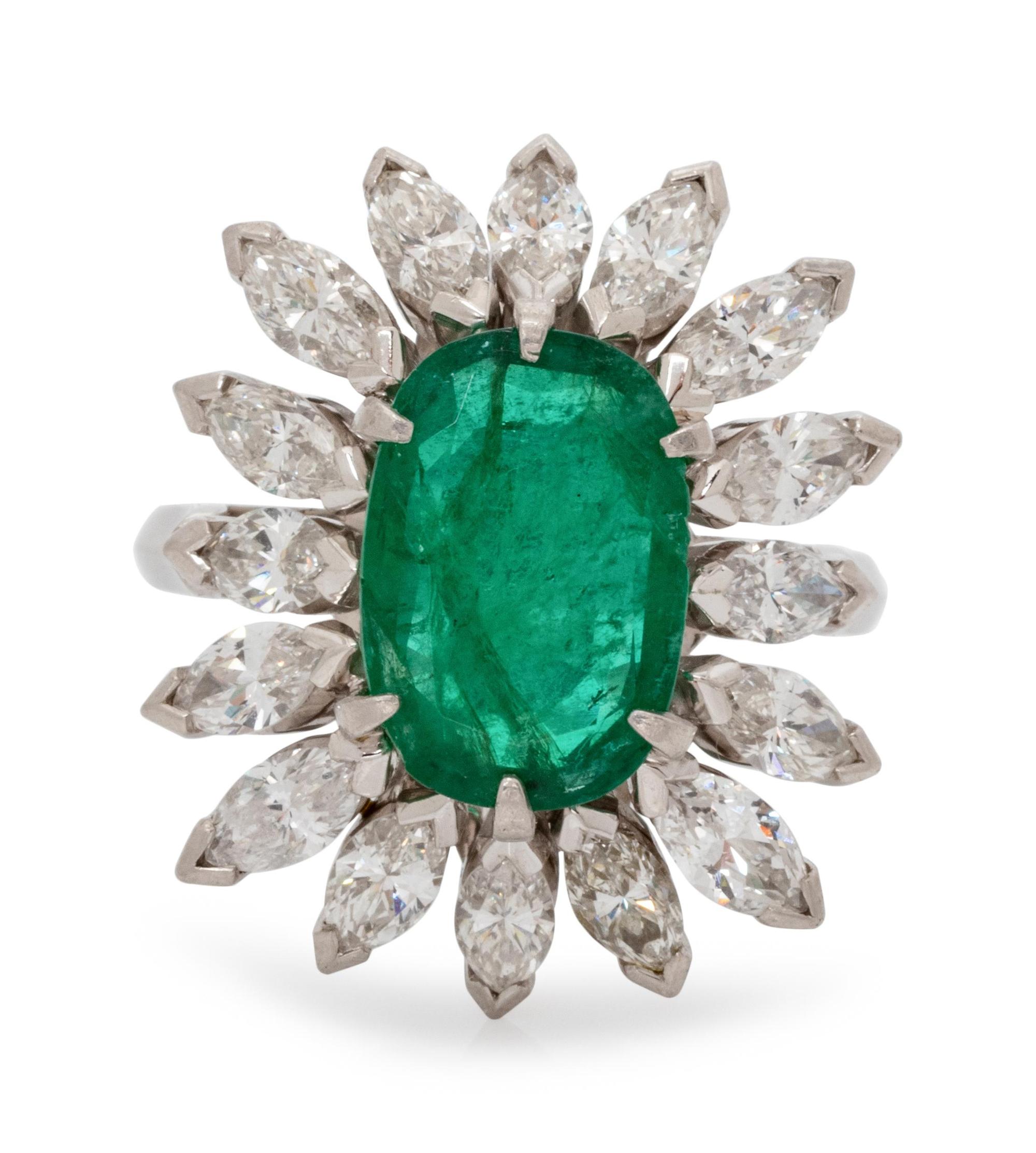 EMERALD AND DIAMOND RING