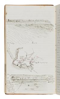 [Yellowstone]. Comstock, Theodore Bryant (1849-1915). A pair of personal manuscript journals documenting Comstock's 1873 exploration of Yellowstone. [Wyoming Territory, 1873-1875].
