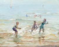 Francesco Spicuzza, (American, 1883-1962), Splashing, 1917 and My Wife, 1907 (a doubled sided work)