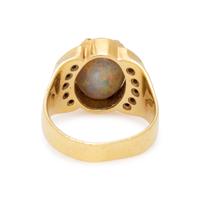 YELLOW GOLD, OPAL AND DIAMOND RING