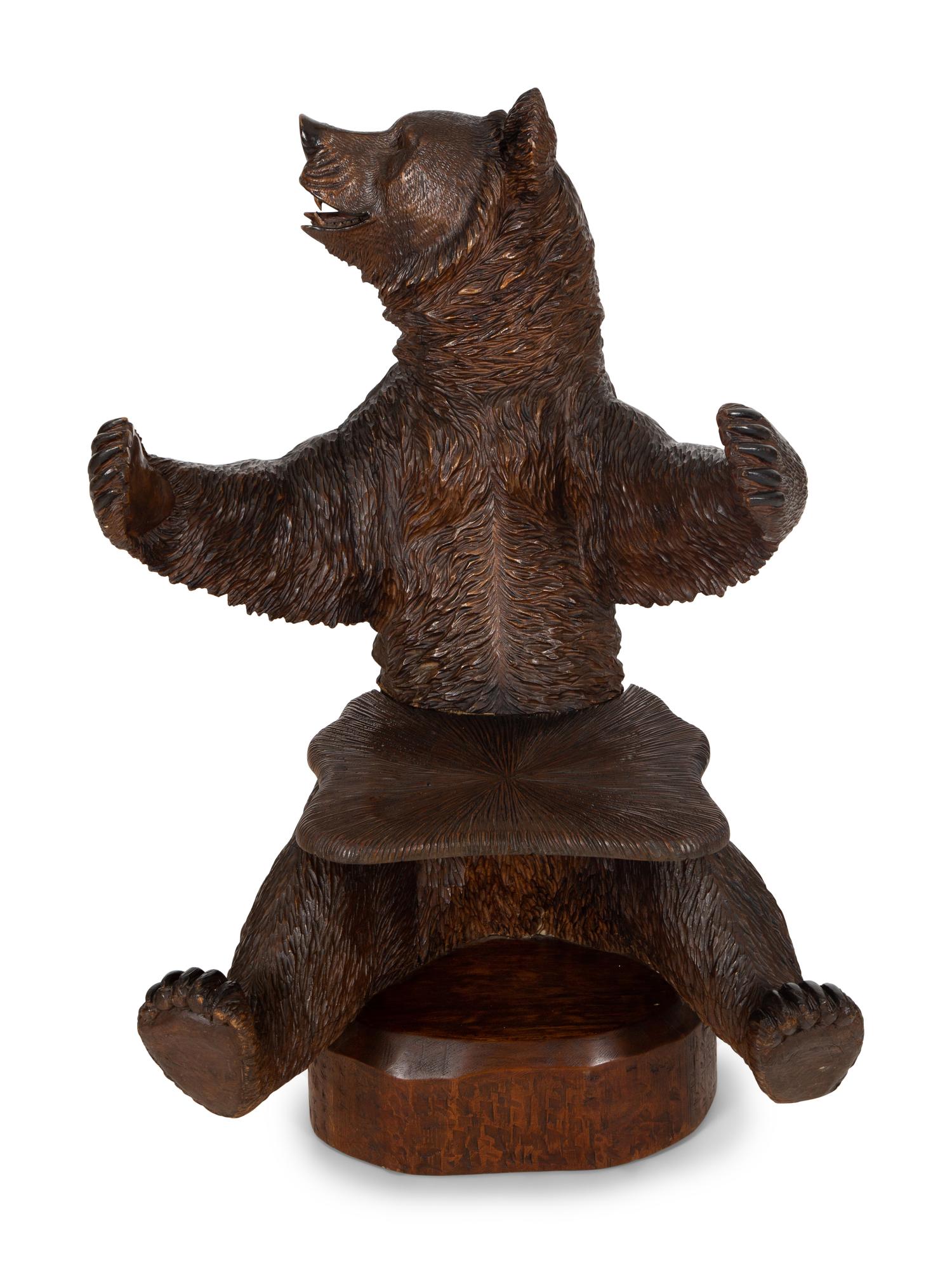 A Swiss Black Forest Bear-form Carved Chair