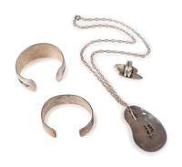 Navajo and Hopi Silver Overlay Jewelry