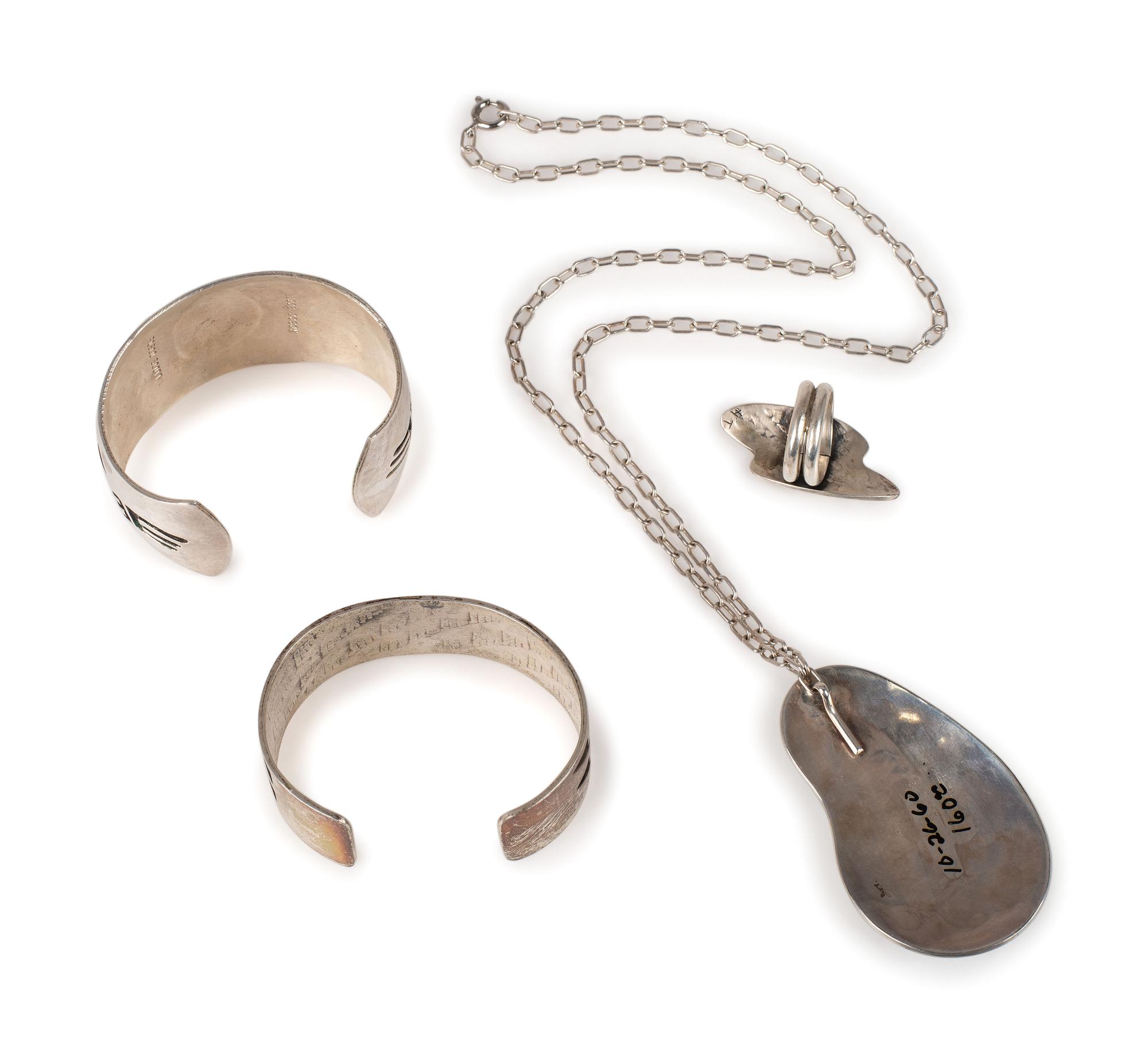 Navajo and Hopi Silver Overlay Jewelry