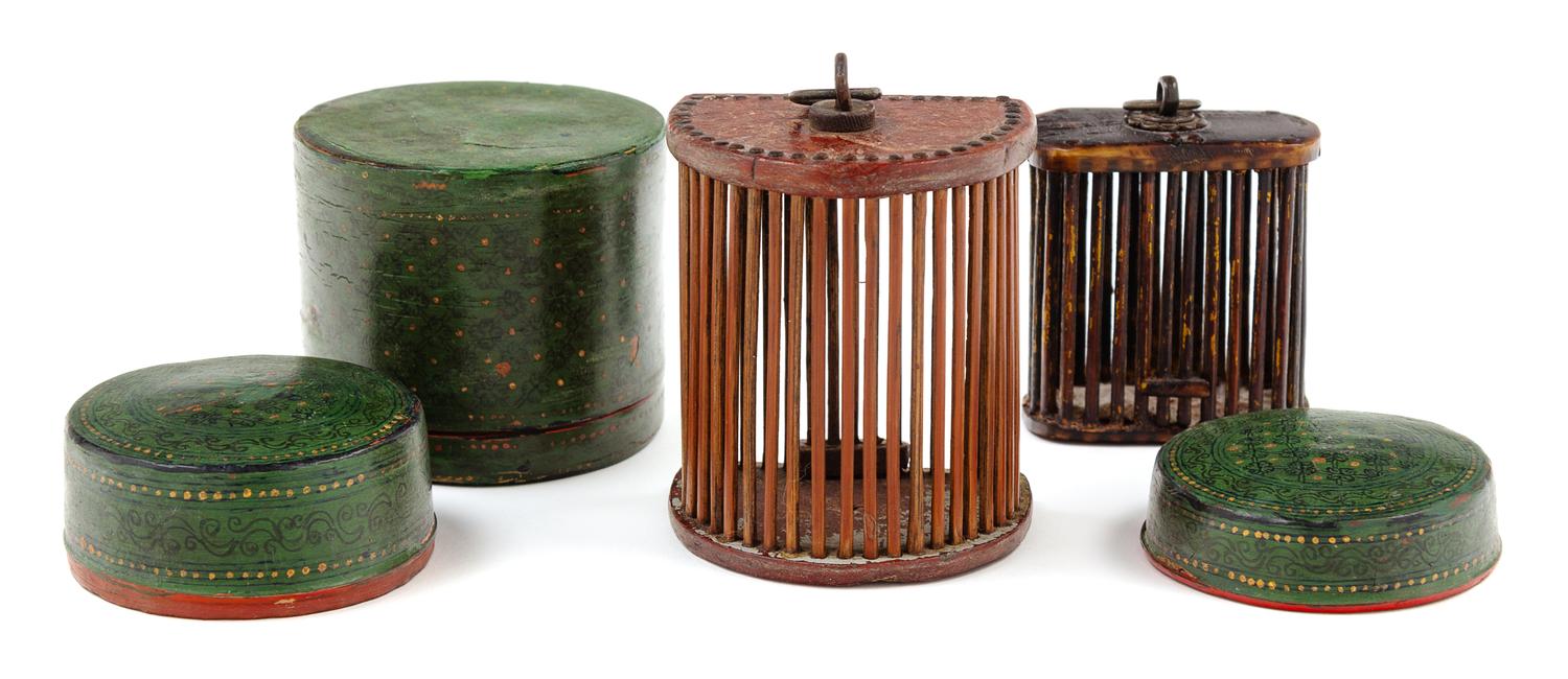 Four Chinese Cricket Cages Length 3 inches. — 19TH CENTURY