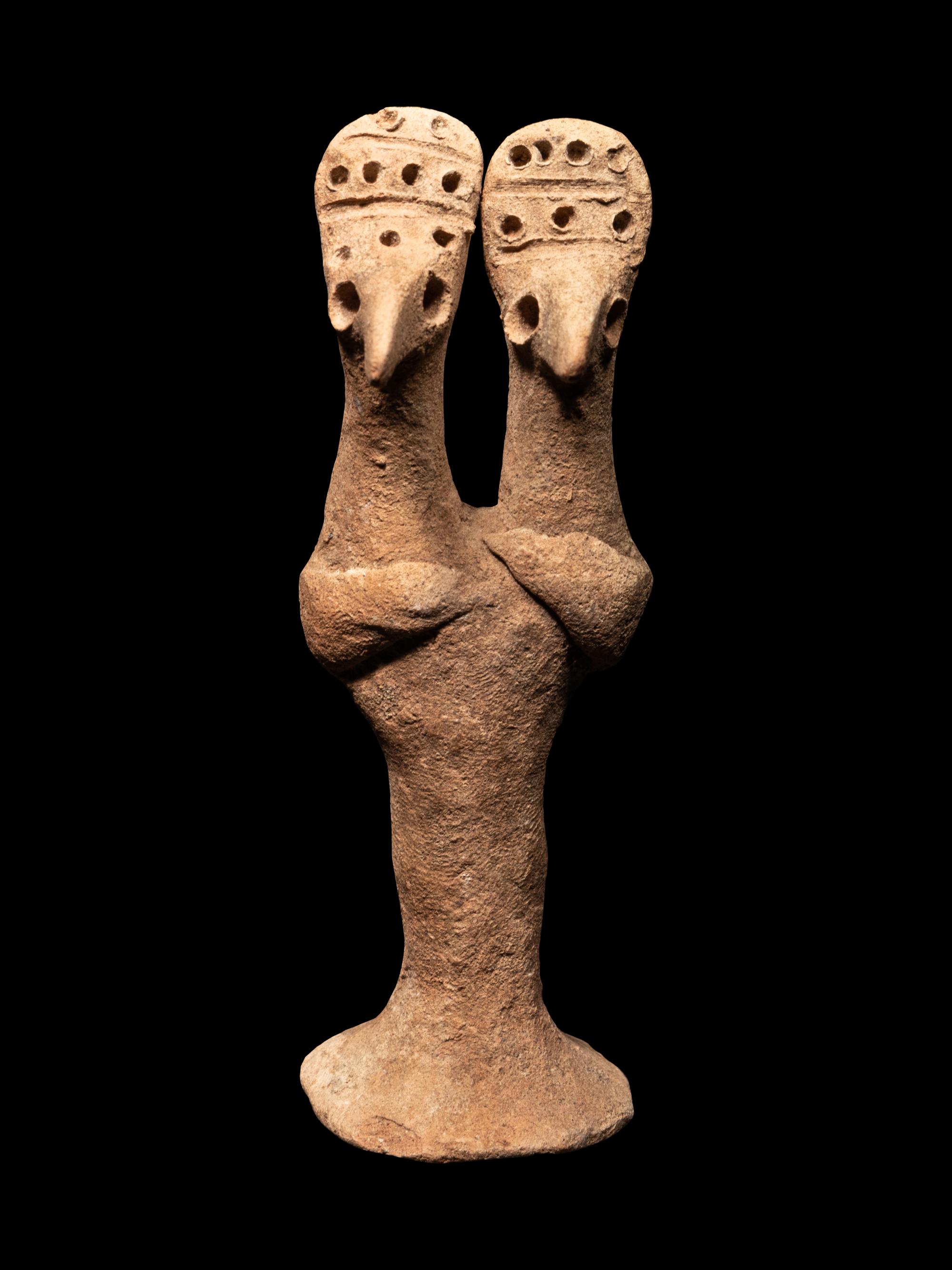 A Syro-Hittite Clay Double Headed Figure