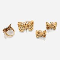 A platinum topped gold and gem-set suite