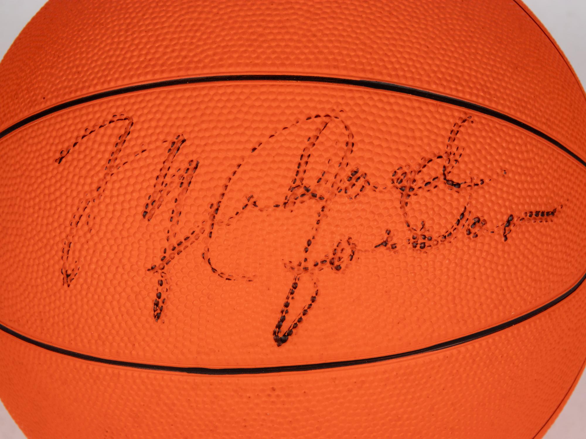 A Michael Jordan Vintage Signed Autograph Basketball (Beckett Authentication Services, Moss Family Letter) — Signature Obtained By Renowned Photographer Jean Moss During Commercial Photoshoot With Jordan