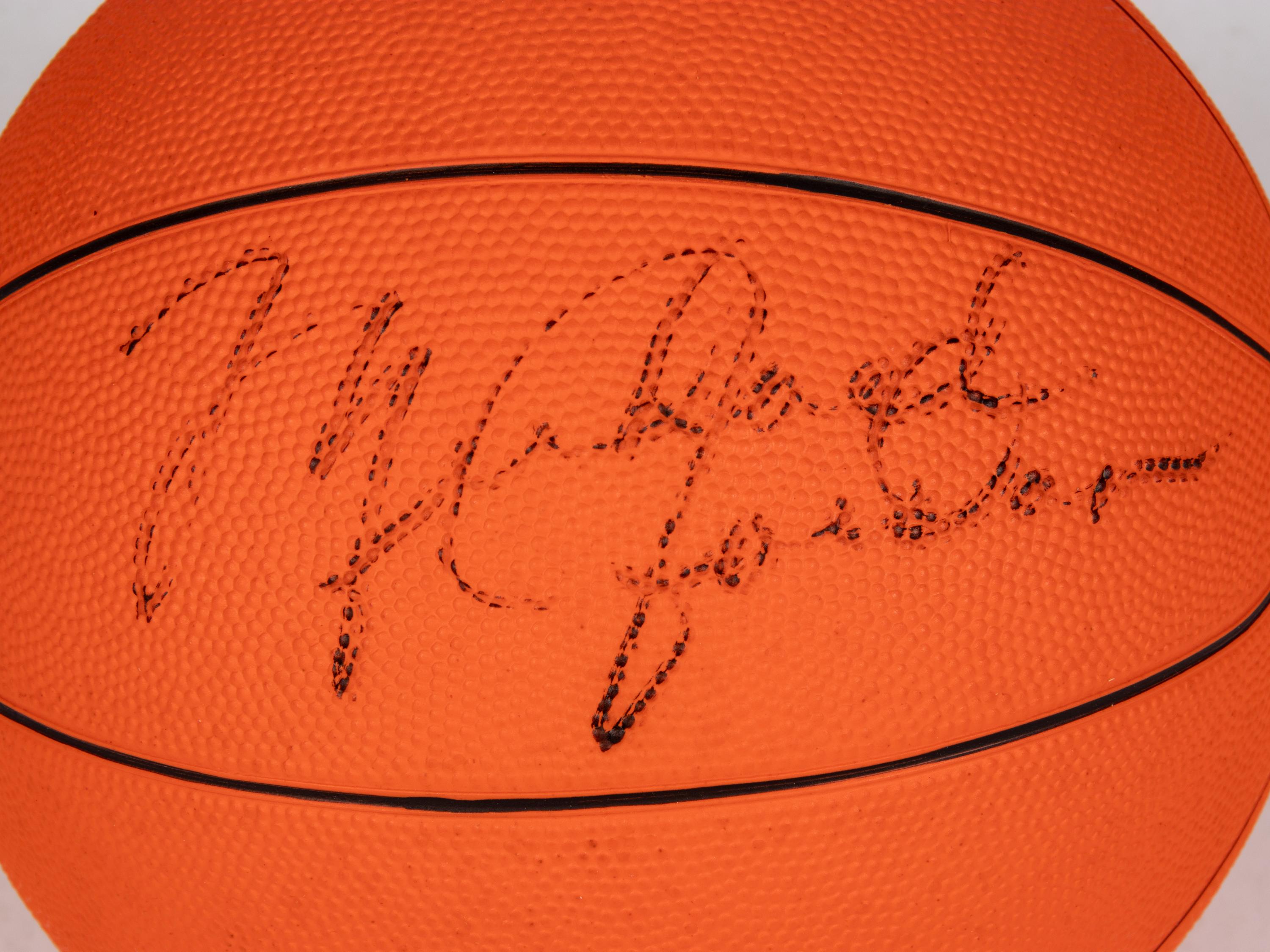 A Michael Jordan Vintage Signed Autograph Basketball (Beckett Authentication Services, Moss Family Letter) — Signature Obtained By Renowned Photographer Jean Moss During Commercial Photoshoot With Jordan