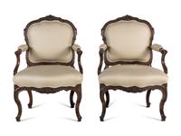 A Pair of Louis XV Style Fauteuils