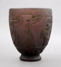 A Georges de Feure Molded Glass Vase, Height 5 5/8 inches.