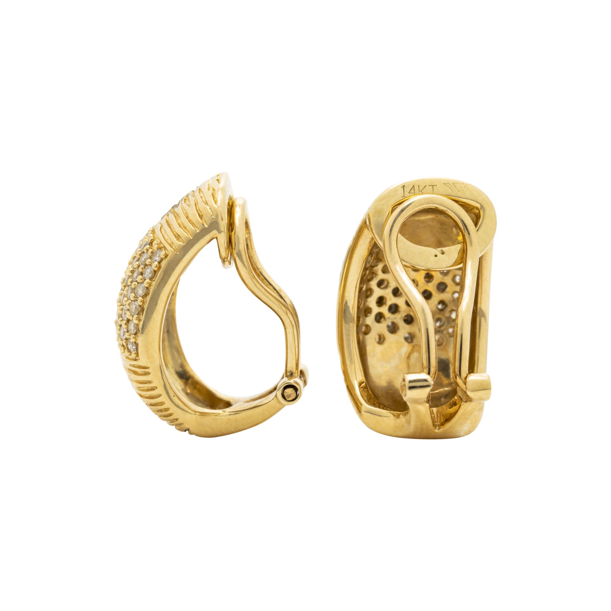 LE VIAN, YELLOW GOLD AND DIAMOND EARCLIPS