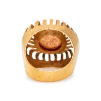 TWO YELLOW GOLD AND MEXICAN PESO COIN RINGS