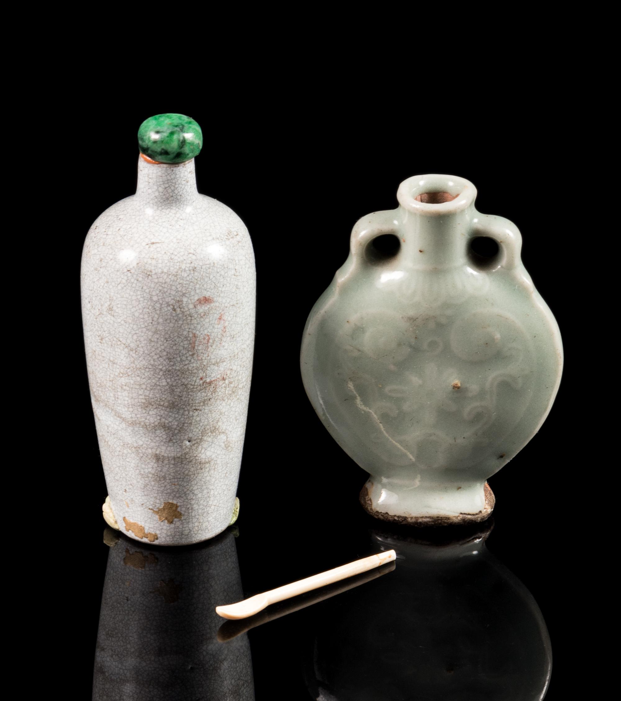 Four Porcelain Snuff Bottles Height of largest 3 1/4 inches. — 19TH CENTURY