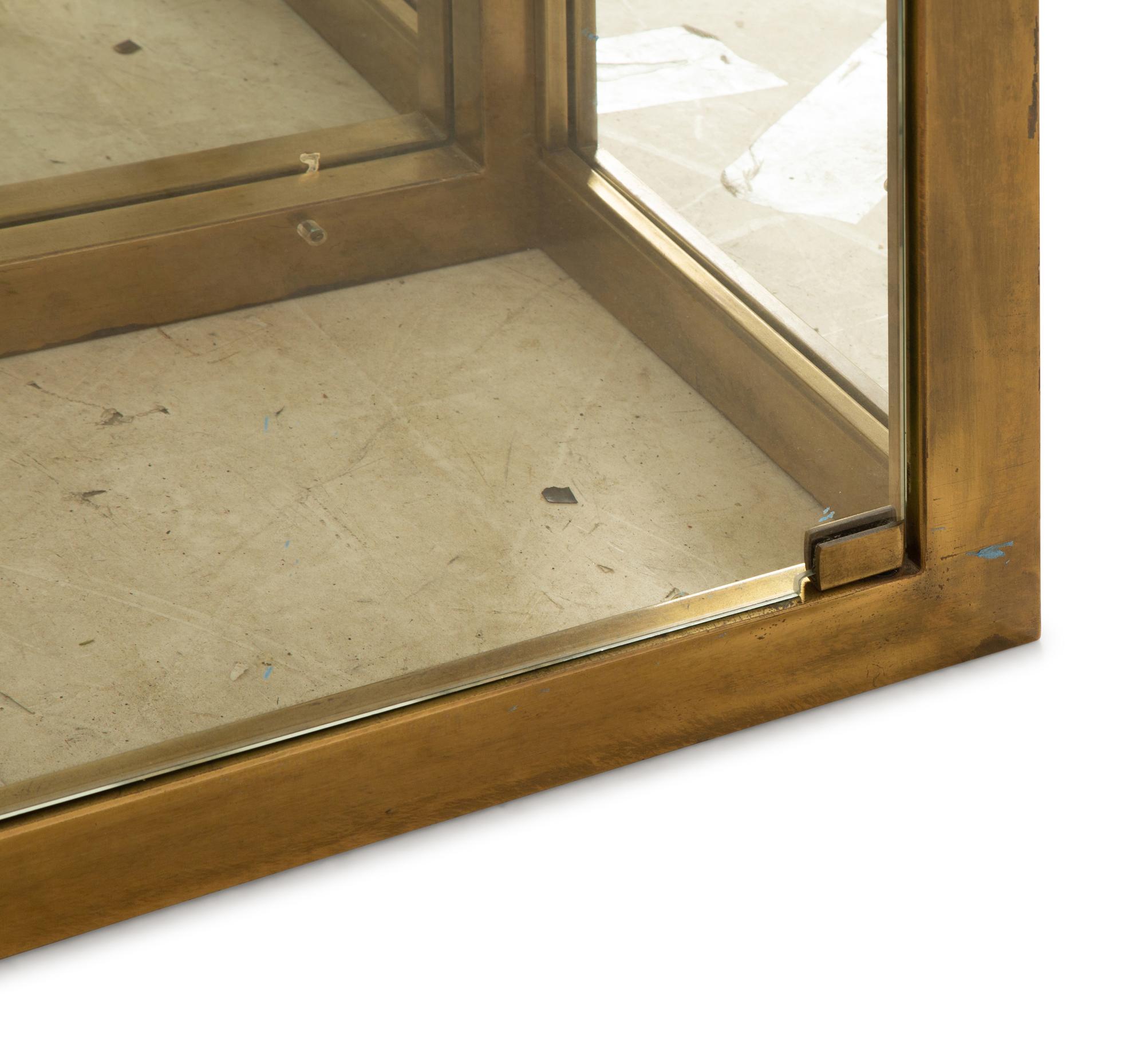 A Pair of Brass and Glass Vitrine Cabinets Attributed to Mastercraft — Second-Half 19th Century