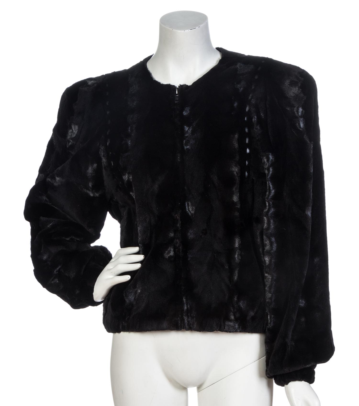 A Revillon Black Sheared Jacket,