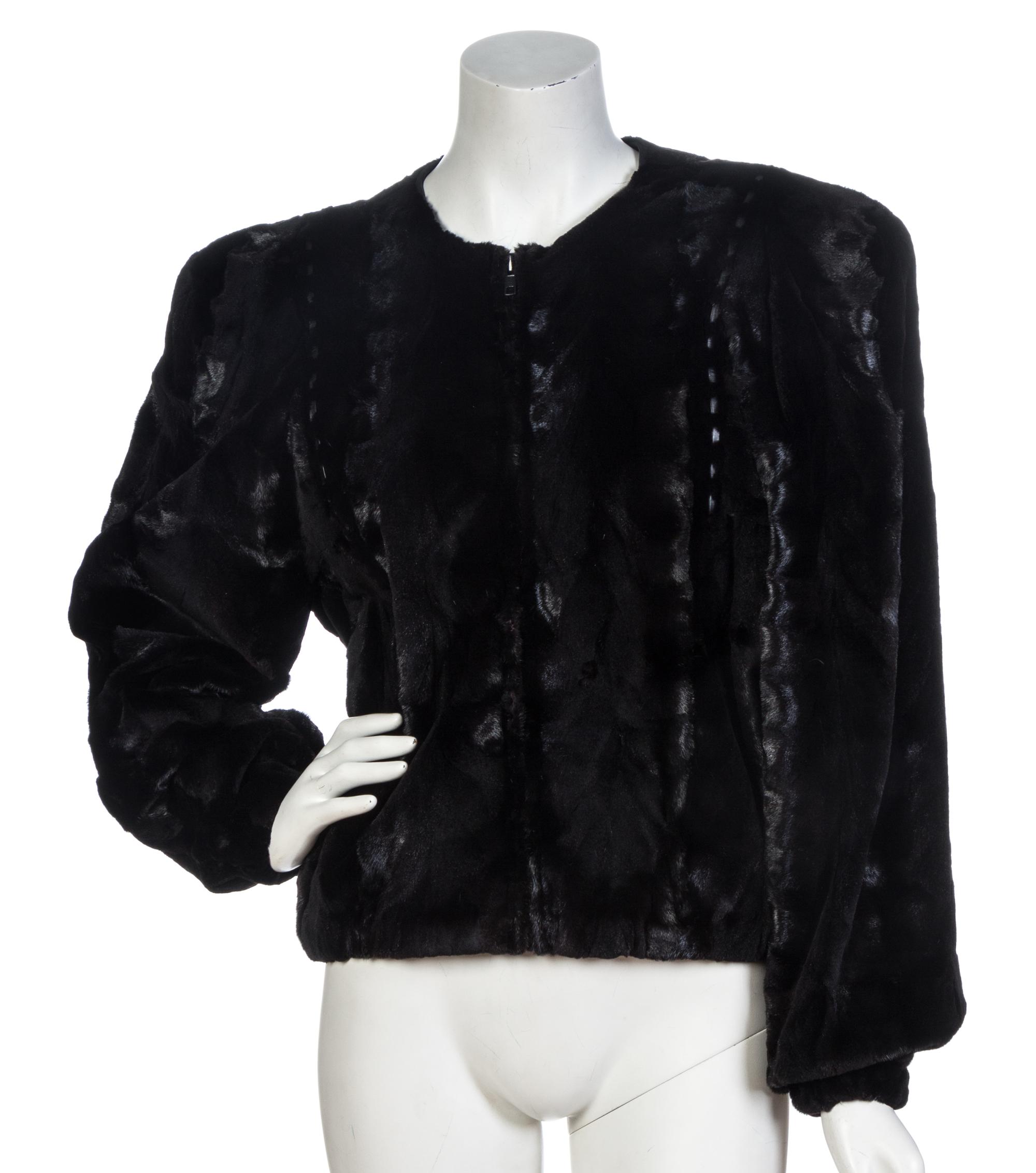A Revillon Black Sheared Jacket,