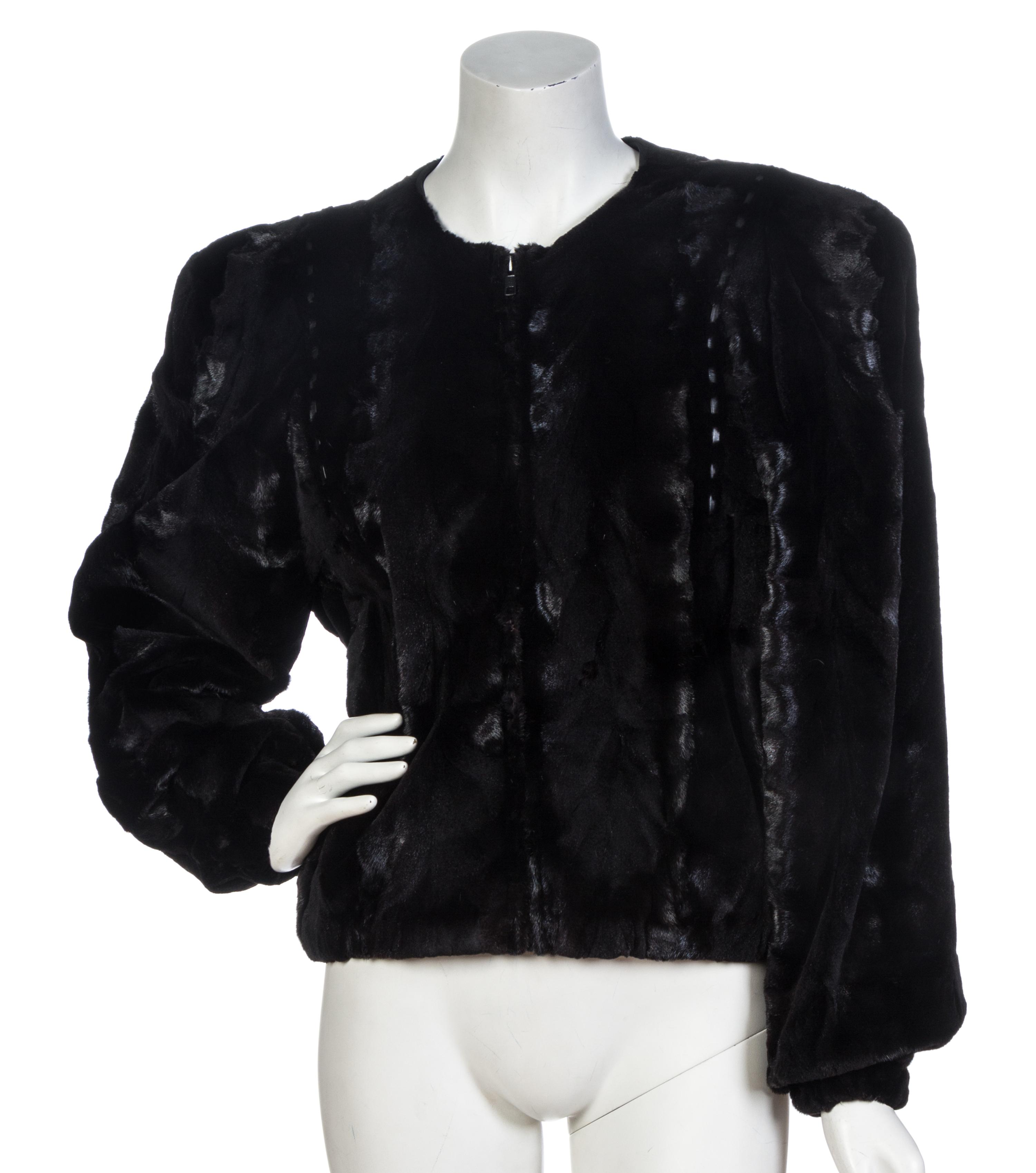 A Revillon Black Sheared Jacket,