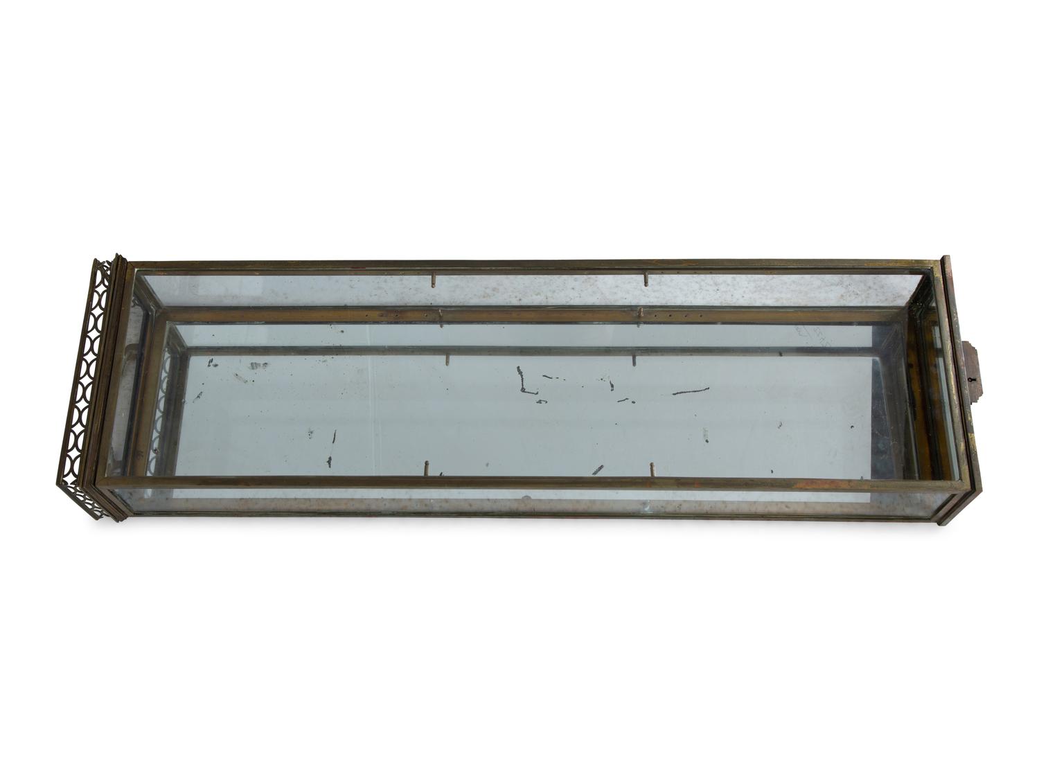 A Pair of Bronze and Glass Hanging Vitrines
