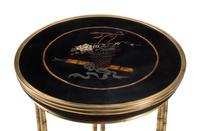 A Pair of French Neoclassical Style Gilt Bronze and Lacquer Tables