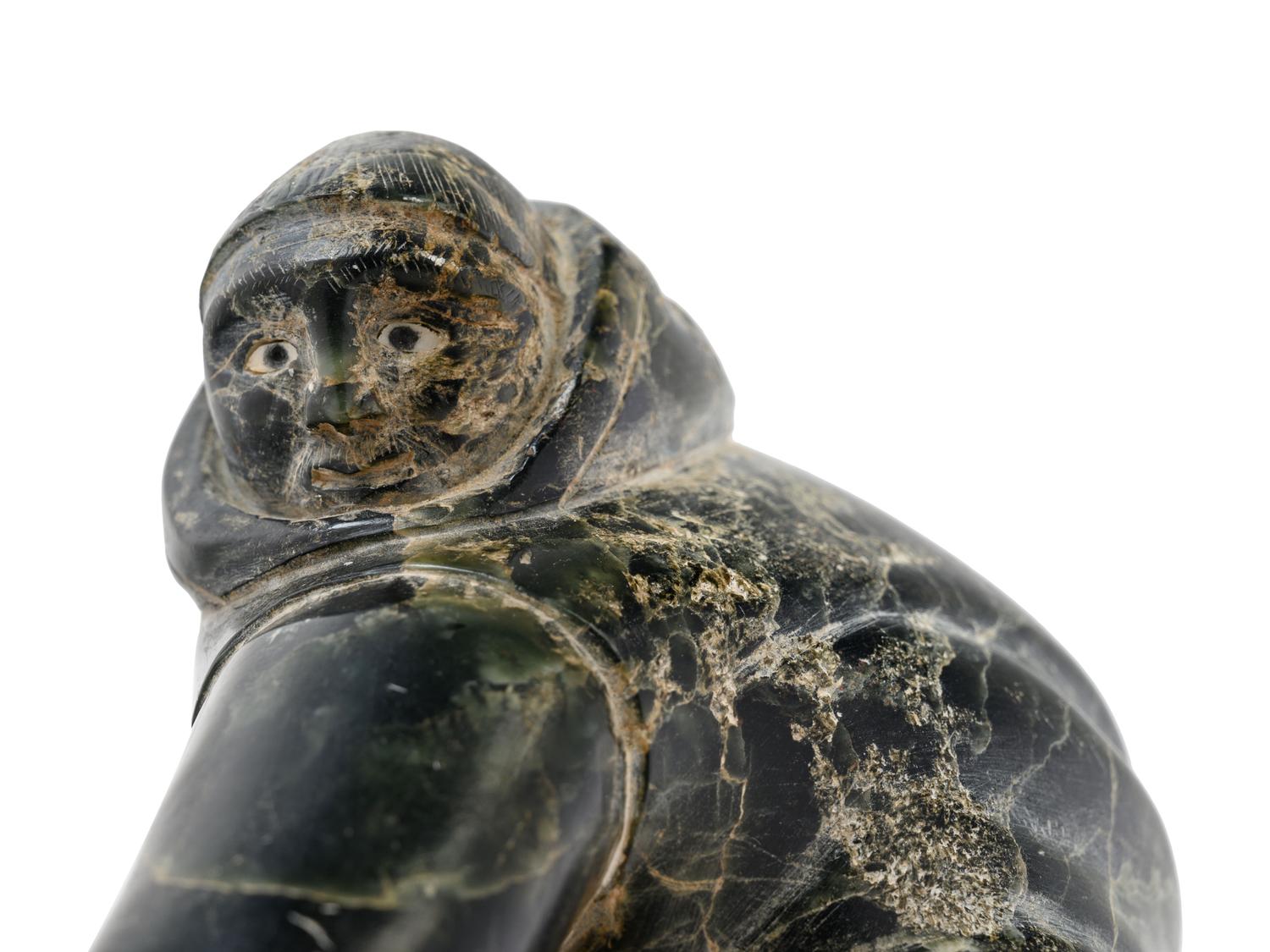 Two Inuit Carved Soapstone Figures