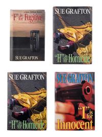 GRAFTON, Sue (1940-2017). A group of 4 FIRST EDITION, FIRST ISSUES by Grafton from the Alphabet Series featuring Kinsey Millhone, MOST SIGNED, comprising: