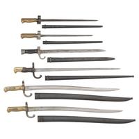 Lot of Six French Bayonets including Bertheir, Chassepot, Gras, Lebel