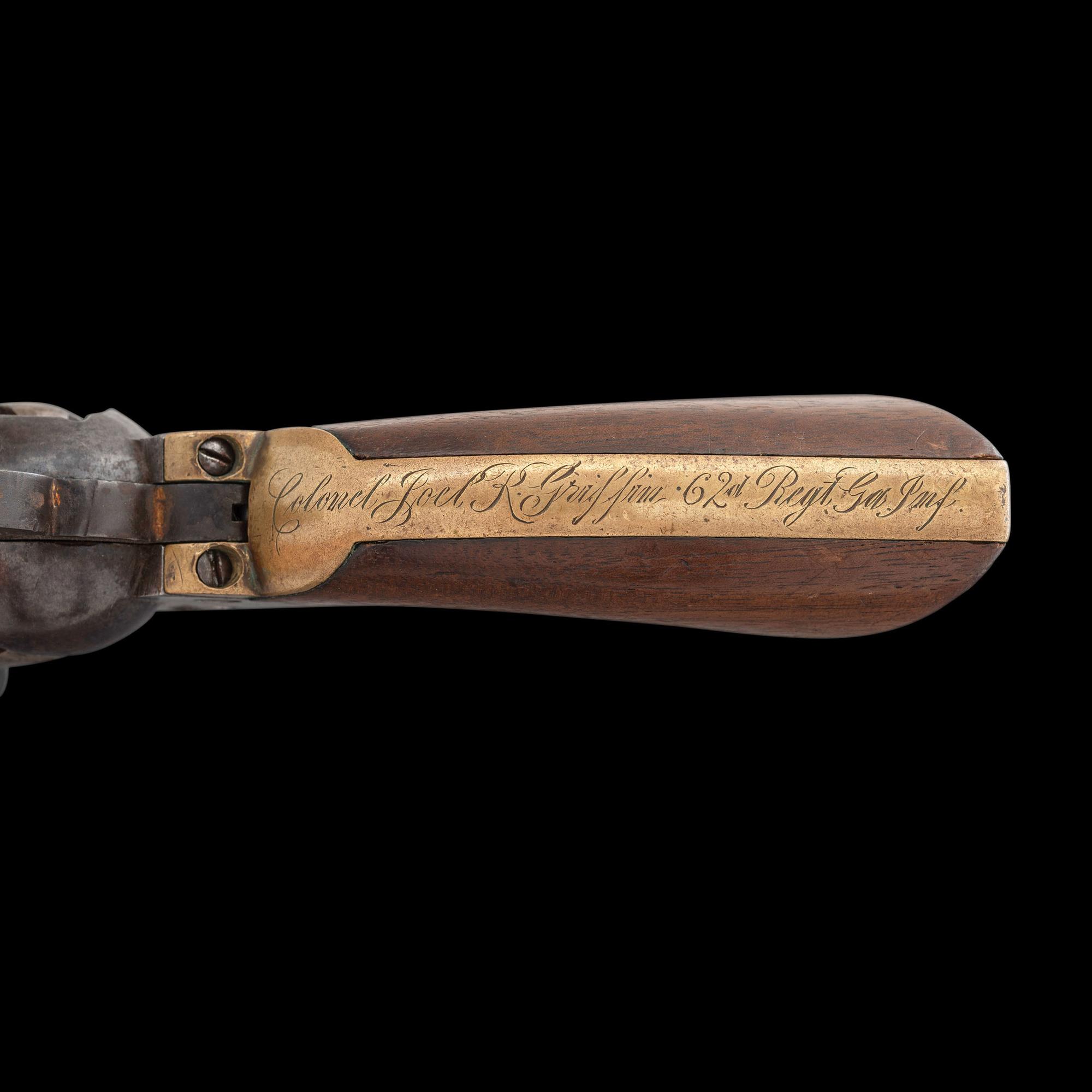 Colt Model 1861 Navy Revolver Inscribed to Confederate Colonel Joel R. Griffin - 62nd Georgia Infantry