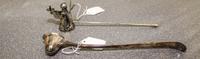 Two American Silver-Plate Candle Snuffs Length of longer 10 1/4 inches.