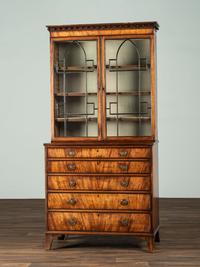 A George III Figured Mahogany Secretary Bookcase