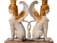 A Pair of Sevres Style Porcelain Figural Corbeilles