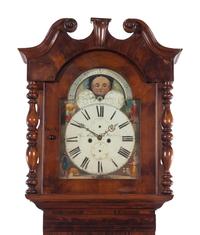 An English Mahogany Tall Case Clock