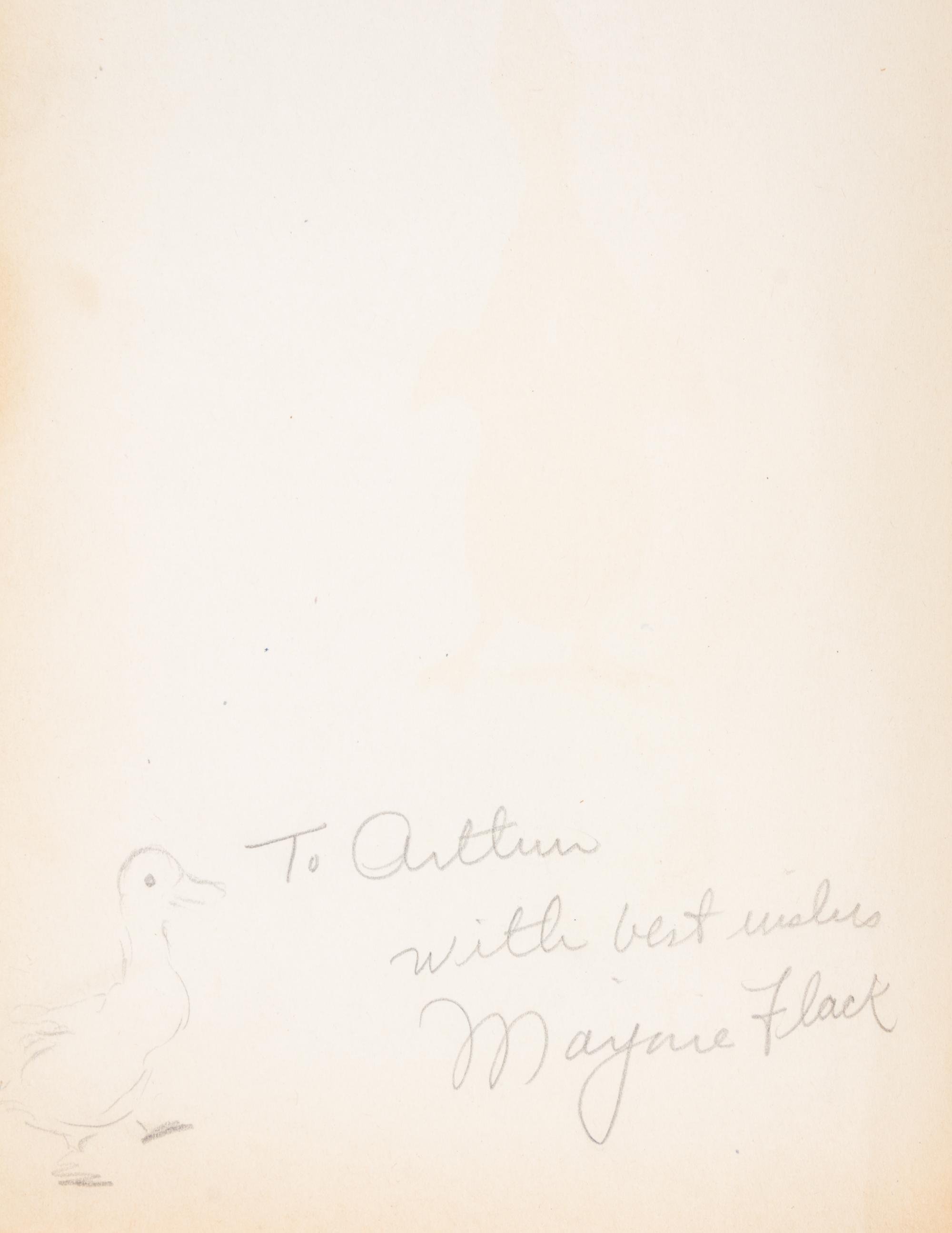 (CHILDRENS LIT) FLACK, MARJORIE. The Story of Ping. New York, 1953. First edition. Inscribed. With 2 others.
