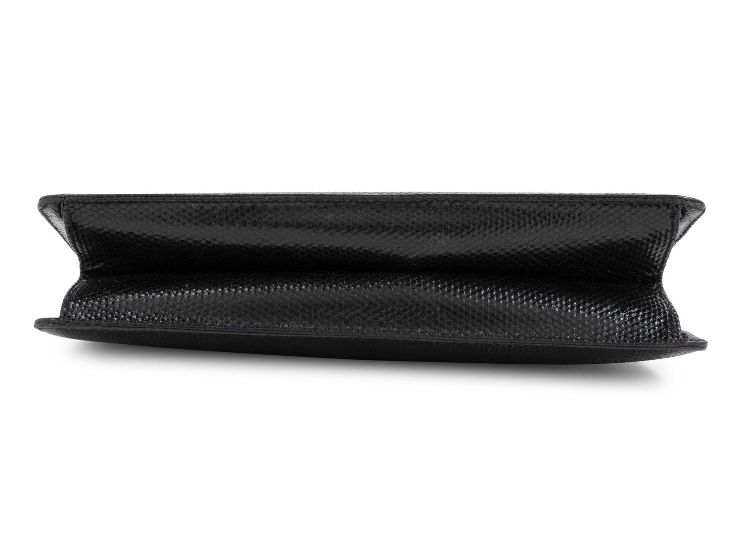 A Judith Leiber Black Leather Clutch