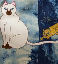 A Stephen Bruce and Leila Larmon "Hey, Diddle Diddle" Denim Cotton Dress, Size XS.