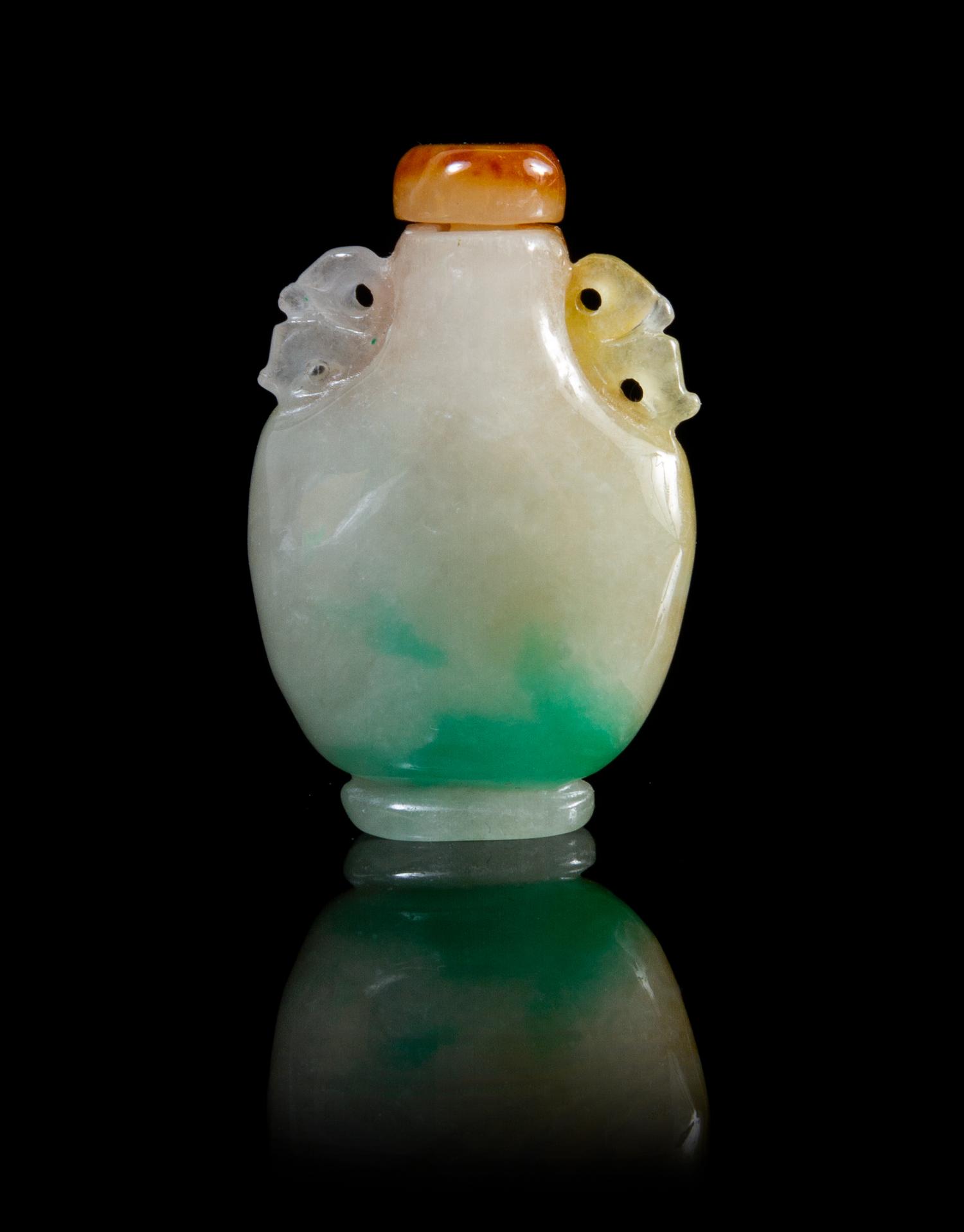 A Jadeite Snuff Bottle Height 1 1/2 inches.
