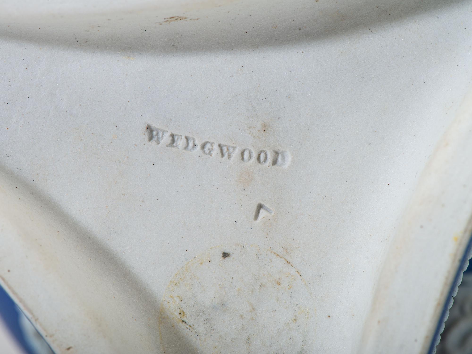 Five Wedgwood Blue Jasperware Articles
