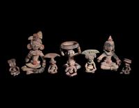 A Group of Eight Teotihuacan Style Figures