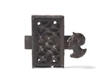A Small Wrought Iron Latch with Human Face-Form Knob, French, 16th Century