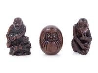Three Japanese Wood Netsuke