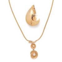 YELLOW GOLD, CULTURED PEARL AND DIAMOND SET