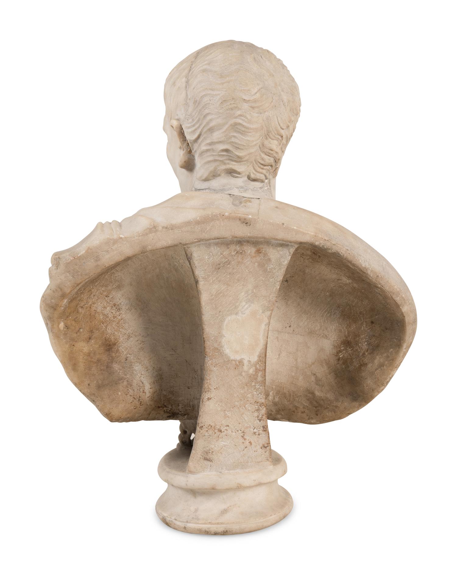 A Grand Tour Carved Marble Bust of a Julio-Claudian Emperor