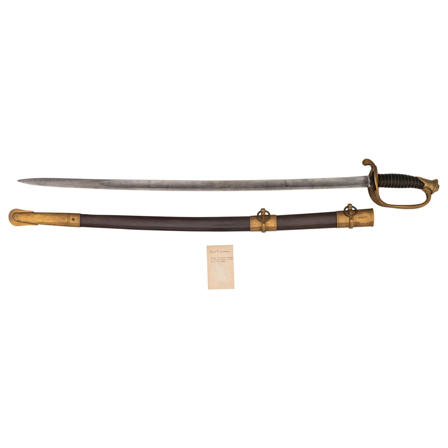 Model 1850 Food Officer's Sword Inscribed to E. F. Richardson Retailed by Palmers & Bachelders with CDV