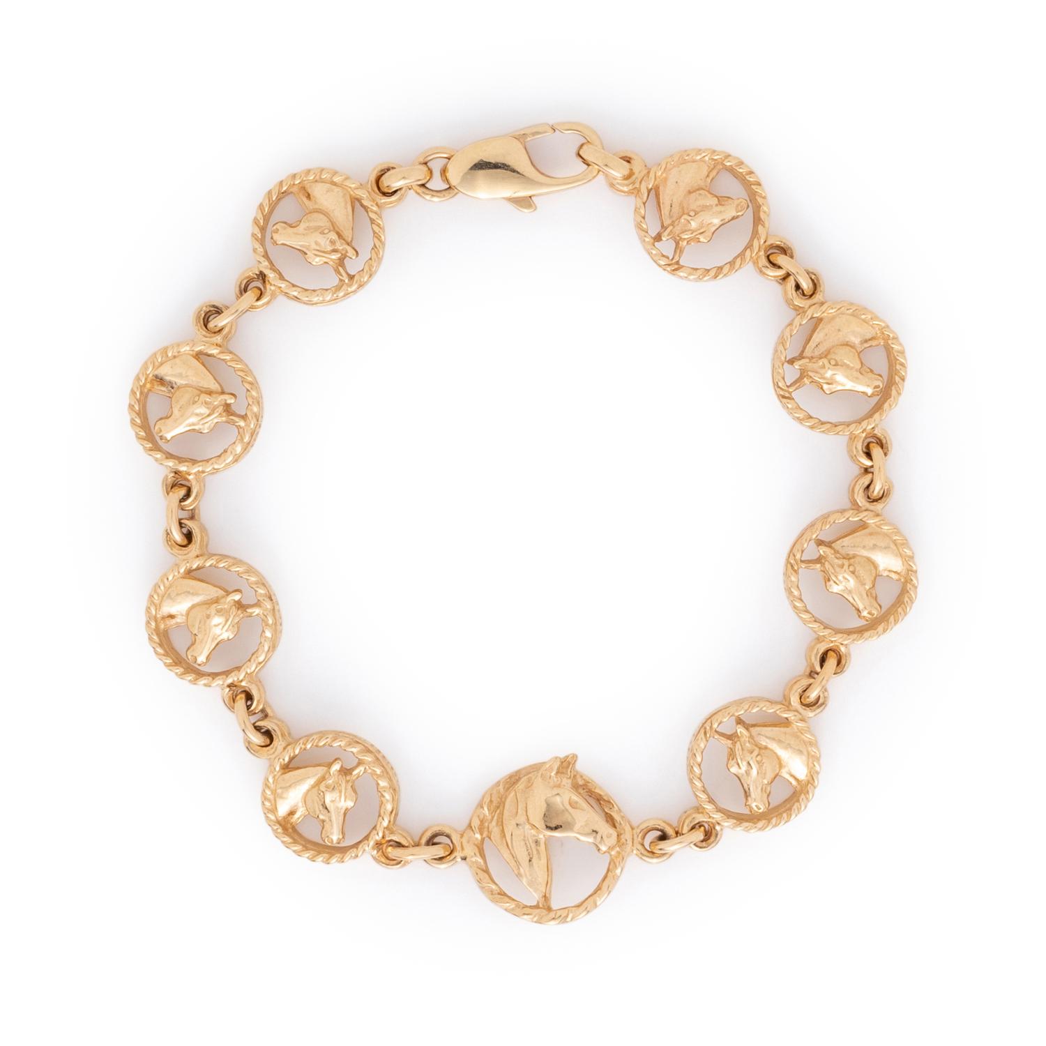 YELLOW GOLD HORSE BRACELET