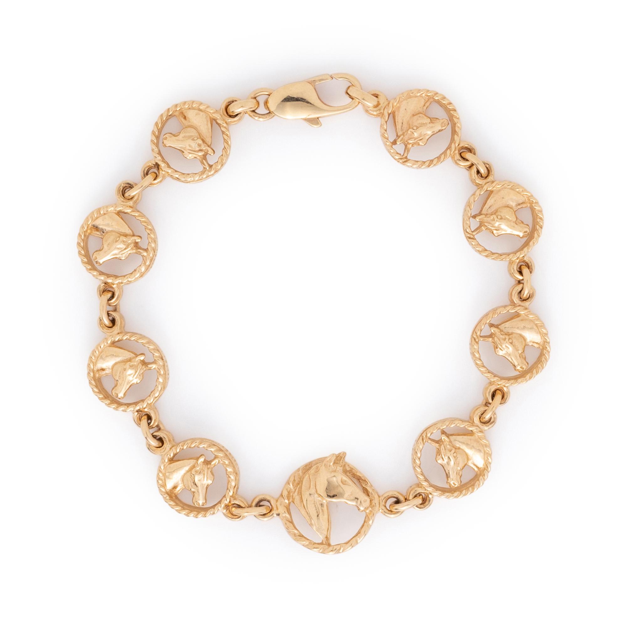 YELLOW GOLD HORSE BRACELET